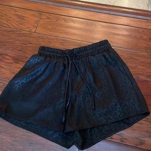 Final Touch, Black Cheeta Print Satin Shorts